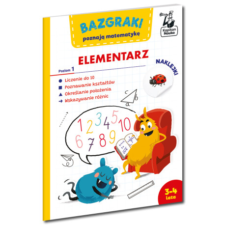 BAZGRAKI POZNAJĄ MATEMATYKĘ. ELEMENTARZ. POZIOM 1. KAPITAN NAUKA. BAZGRAKI