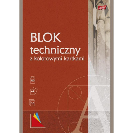 BLOK TECHNICZNY KOLOROWY 10 KARTEK A4
