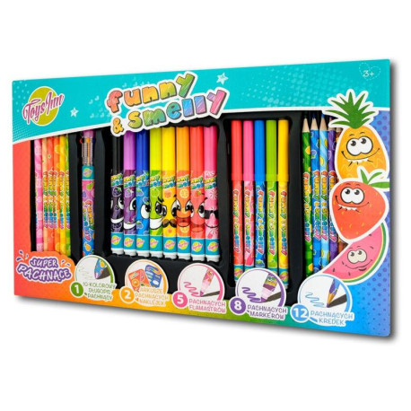 ZESTAW SZKOLNY DO KOLOROWANIA  kredki pisaki PACHNĄCY STNUX