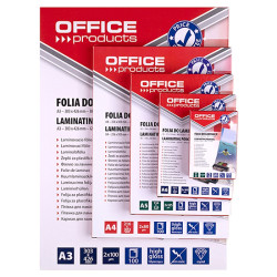 FOLIA DO LAMINOWANIA OFFICE PRODUCTS A3 2X80MIKR. BŁYSZCZĄCA 100SZT TRANSPARENTNA OUTLET