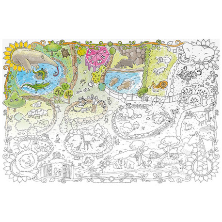 KOLOROWANKA PODŁOGOWA XXL ZOO 120 X 80 CM