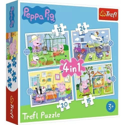 PUZZLE 4W1 (12,15,20,24)  WSPOMNIENIA Z WAKACJI ŚWINKA PEPPA 34359 Outlet