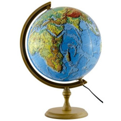 GLOBUS 320 FIZYCZNY 3D PODŚWIETALNY DREWNIANA STOPKA Outlet