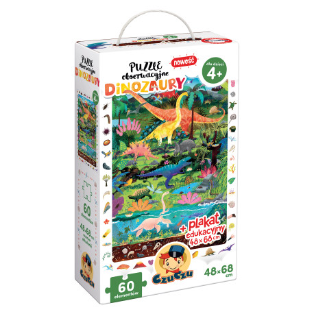 PUZZLE 60 OBSERWACYJNE DINOZAURY CZUCZU Outlet