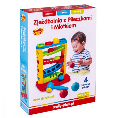 Zjeżdżalnia edukacyjna Smily Play z kulkami i młotkiem Outlet