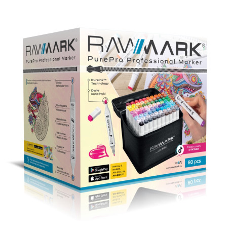 PROMARKERY ALKOHOLOWE RAWMARK PUREPRO W ETUI ZE STELAŻEM 80 KOLORÓW Outlet