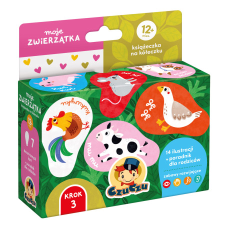 MOJE ZWIERZĄTKA KSIĄŻECZKA NA KÓŁECZKU DLA DZIECI 12 MIES.CZUCZU Outlet