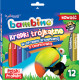 KREDKI OŁÓWKOWE TRÓJKĄTNE BAMBINO 12 KOLORÓW Z TEMPERÓWKĄ