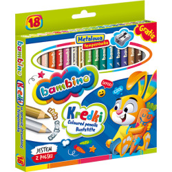 KREDKI OŁÓWKOWE BAMBINO 18 KOLORÓW Z TEMPERÓWKĄ