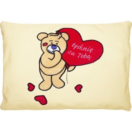 PLUSZOWA PODUSZKA "Tęsknię za Tobą" 23x34cm 