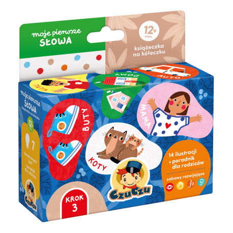 MOJE PIERWSZE SŁOWA KSIĄŻECZKA NA KÓŁECZKU DLA DZIECI 12 MIES.CZUCZU