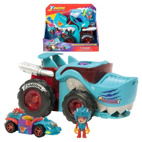 T-RACERS T-SHARK MEGA WHEELS REKIN WYRZUTNIA SAMOCHODÓW + AUTKO I KIEROWCA Outlet