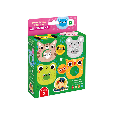 CzuCzu Moje puzzle z dziurką Zwierzątka 12 mies.+ 