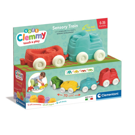 Clementoni Clemmy Pociąg Sensoryczny Miękkie Klocki 6m+ Edukacyjny ...