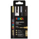 POSCA PC-5M Markery Akrylowe Metaliczne 4 Kolory Zestaw