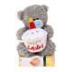 MASKOTKA MIŚ HAPPY BIRTHDAY Z TORTEM 18CM Outlet