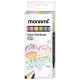 DWUSTRONNE PISAKI Z KOŃCÓWKAMI PĘDZELKOWYMI COLOR TWIN BRUSH DESSERT PASTEL  6 KOLORÓW