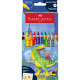 KREDKI JUMBO GRIP FABER-CASTELL  8 KOLORÓW + 2  KOLORY METALICZNE + NAKLEJKI