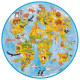 Goki Puzzle XXL Świat Mapa Zwierzęta Okrągłe 49 el. 45 cm 4+