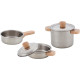 GOKI 51509 garnki dla dzieci metalowe 2 garnki patelnia zestaw 5 el. 3+