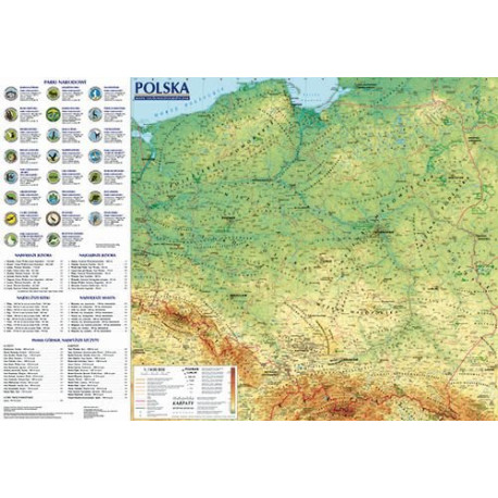 Polska Mapa ogólno geograficzna i administracyjno-samochodowa 1:1 400 000