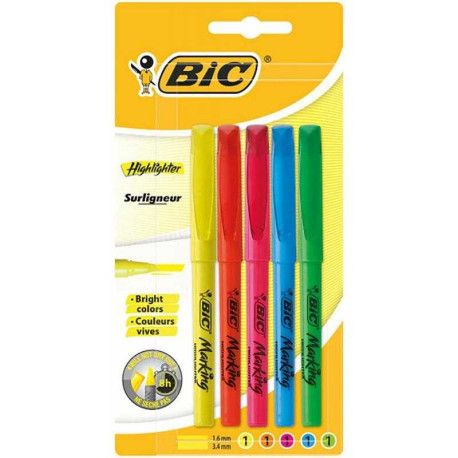 BIC HIGHLIGHTER ZAREŚLACZE 5 SZT.