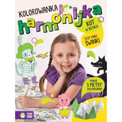 TRZY MAŁE ŚWINKI, KOT W BUTACH. KOLOROWANKA HARMONIJKA 4+