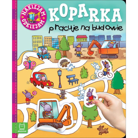 KOPARKA PRACUJE NA BUDOWIE NAKLEJAM ODKLEJAM