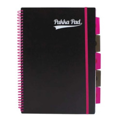 Pukka Project Book, Kołozeszyt Pp Neon Black B5 Kratka, różowy