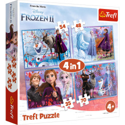 Puzzle 4w1 (35,48,54,70) Podróż w nieznane Frozen 2 34323