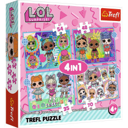 Trefl puzzle poznaj laleczki 4w1 L.O.L. SURPRISE  4+
